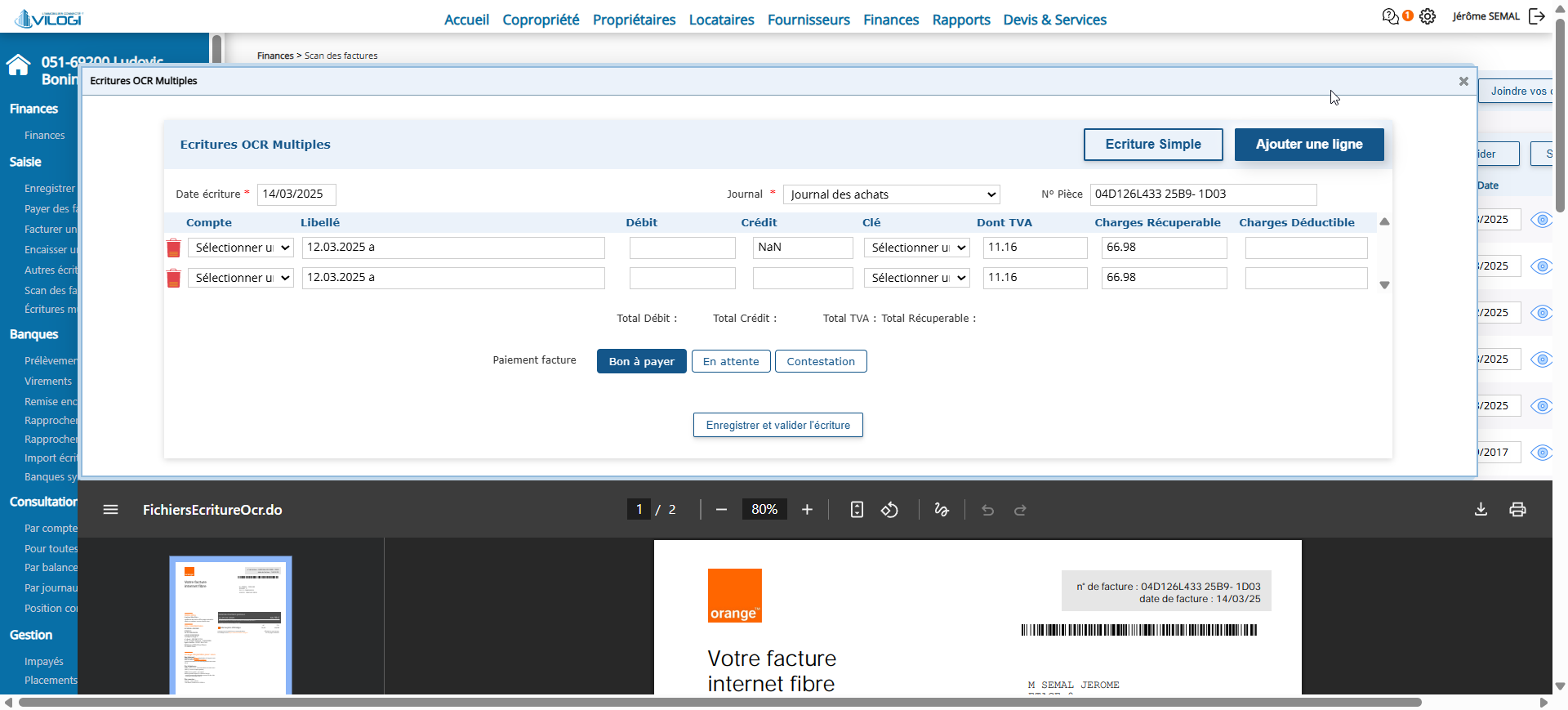 Ecritures multiples Tutoriel logiciel immobilier pour syndics et administrateurs de biens